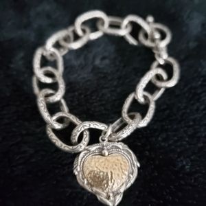 Sterling Silver Heart Charm Bracelet